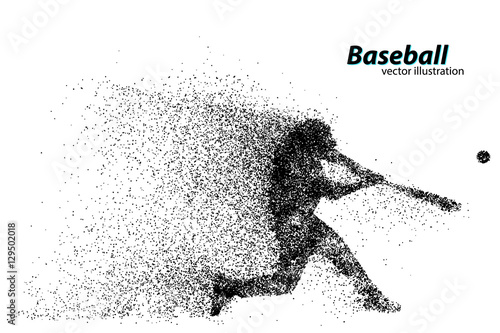 silhouette of a baseball player from particle.