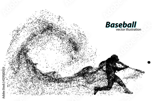 silhouette of a baseball player from particle.