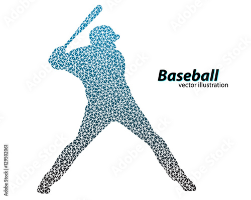 silhouette of a baseball player from triangle.