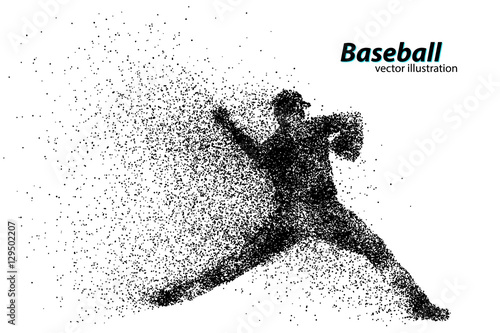 silhouette of a baseball player from particle.