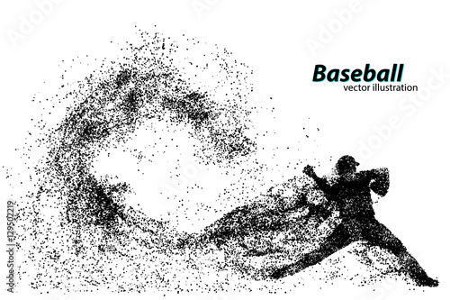 silhouette of a baseball player from particle.
