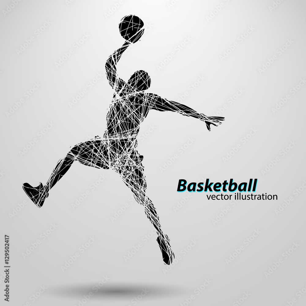 Naklejka premium Silhouette of a basketball player.