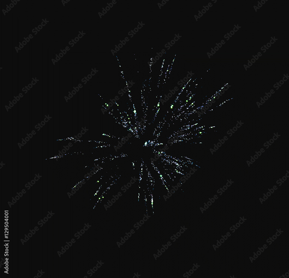 Fototapeta premium Shiny natural fireworks on dark sky background with little smoke