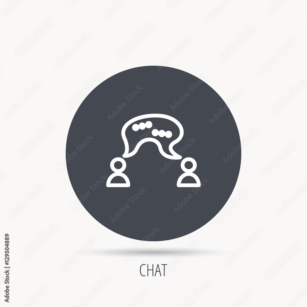 Chat icon. Comment message sign. Dialog speech bubble symbol. Round web button with flat icon. Vector Chat icon. Comment message sign. Dialog speech bubble symbol. Round web button with flat icon. Vector