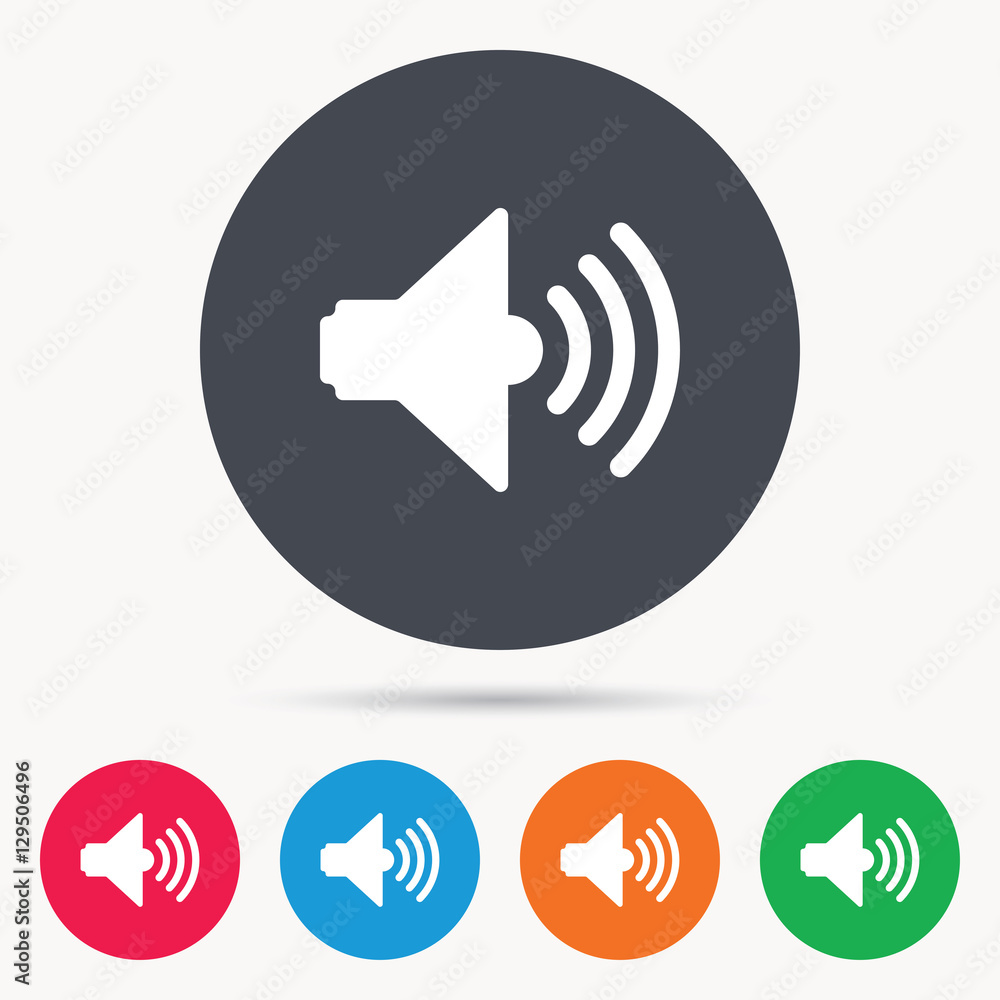 Sound icon. Music dynamic symbol. Colored circle buttons with flat web icon. Vector Sound icon. Music dynamic symbol. Colored circle buttons with flat web icon. Vector
