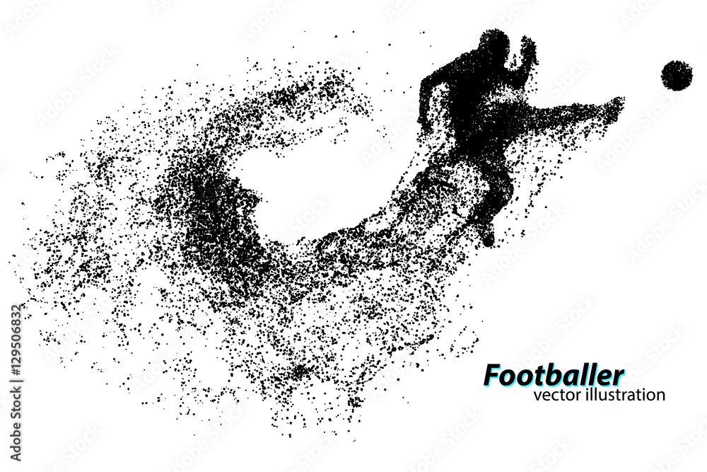 Obraz premium silhouette of a football player from particles