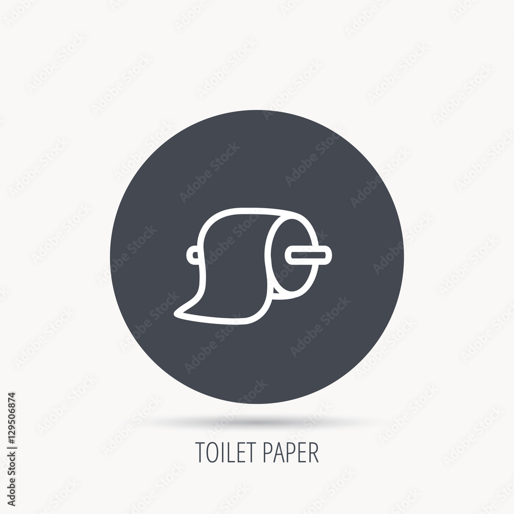 Toilet paper icon. WC hygiene sign. Round web button with flat icon. Vector Toilet paper icon. WC hygiene sign. Round web button with flat icon. Vector