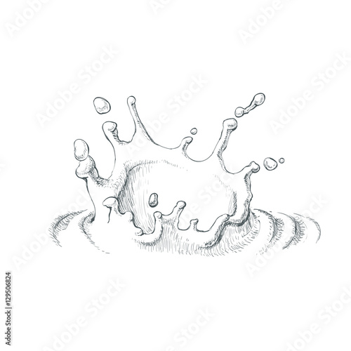 Hand drawn water splash vector illustration