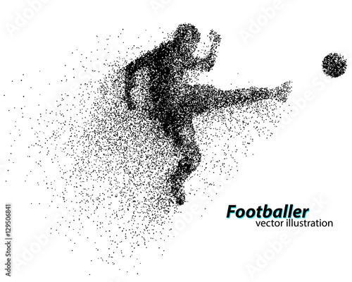 silhouette of a football player from particles
