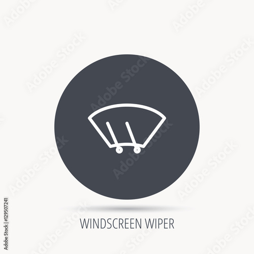 Windscreen wipers icon. Windshield sign. Round web button with flat icon. Vector