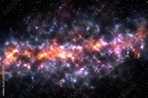 Universe filled with stars, nebula and galaxy © hideto111