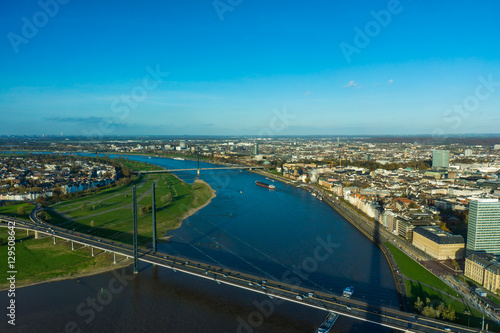 Aerial view of Dusseldorf city in North Rhine-Westphalia Germany