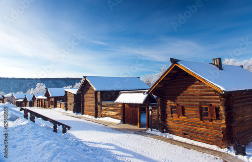 Old wooden houses in Russia