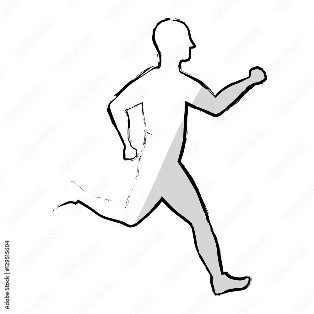 man running fitness icon vector illustration graphic design