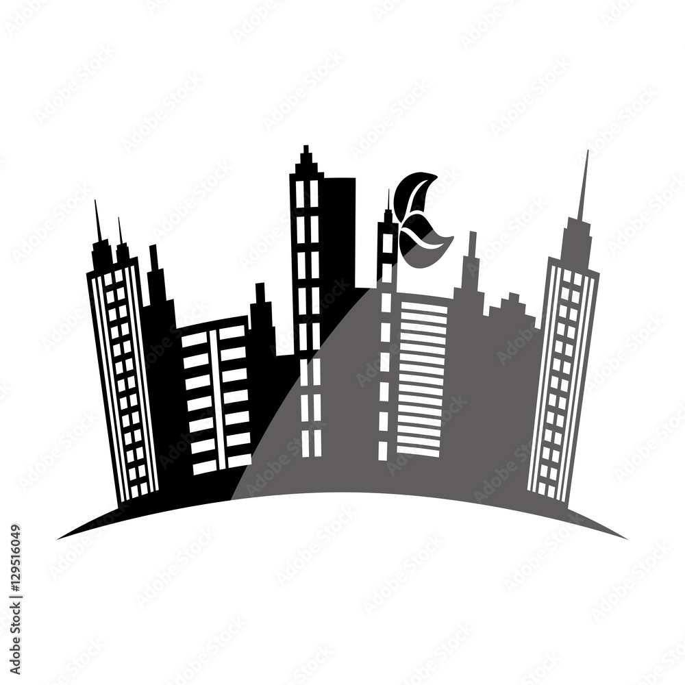 Obraz premium City urban buildings icon vector illustration graphic design