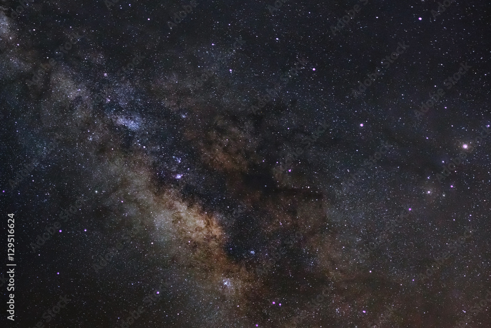 Fototapeta premium Close-up of Milky Way Galaxy, Long exposure photograph, with gra