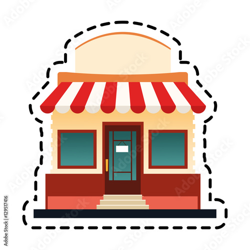 Small store icon. Shop retail market and business theme. Isolated design. Vector illustration