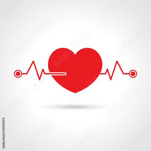 Cardiogram  heart icon rhythm, Vector