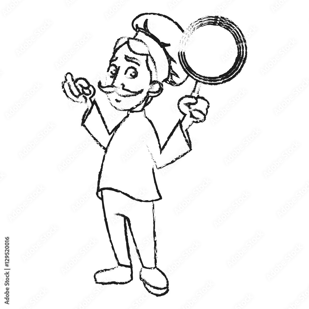 Male chef cartoon icon. Worker occupation profession and restaurant theme. Isolated design. Vector illustration