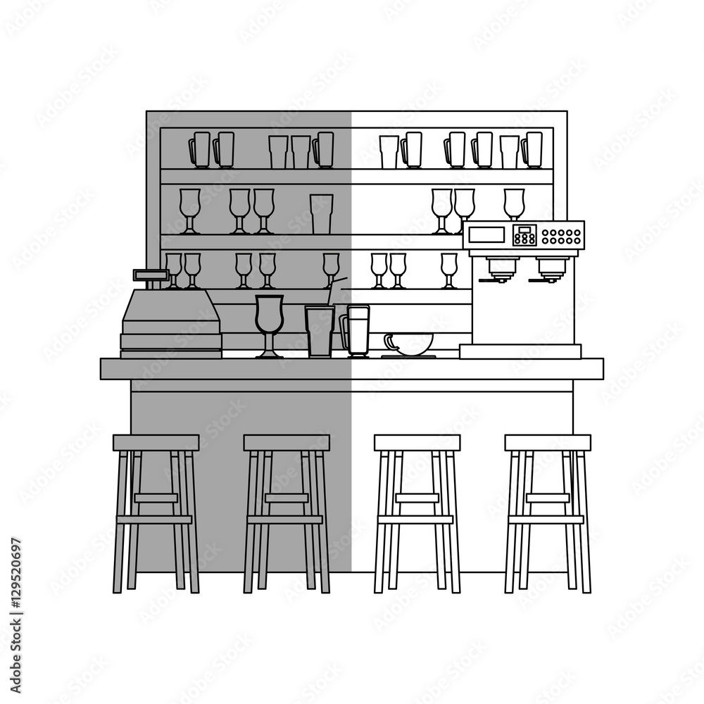 Obraz premium Coffee shop icon. Drink breakfast beverage and restaurant theme. Isolated design. Vector illustration
