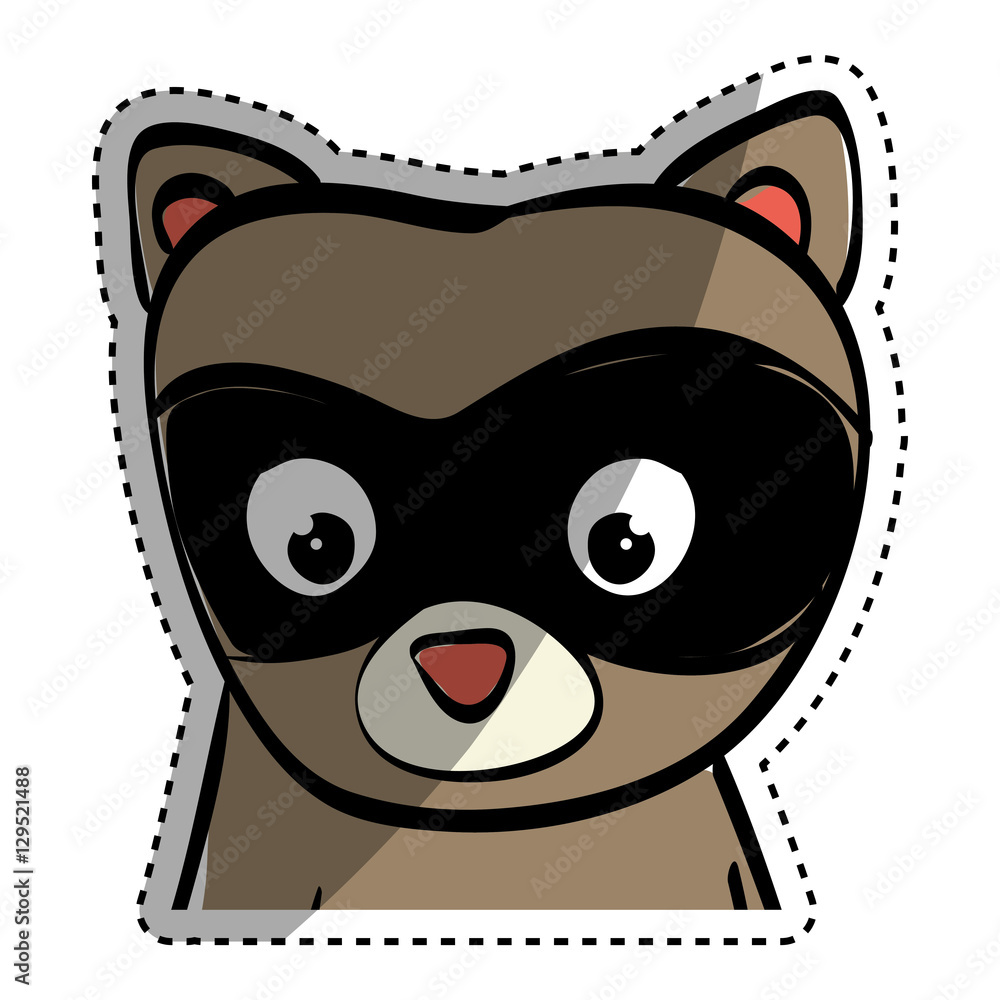 cute raccoon cartoon icon vector illustration graphic design