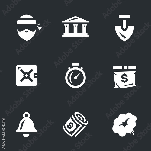 Vector Set of Bank robbery. photo