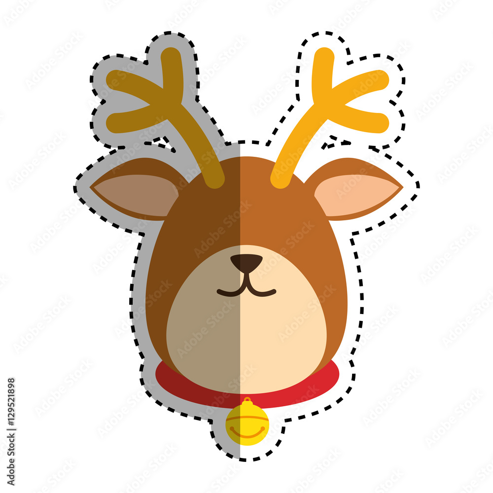 Fototapeta premium Reindeer xmas cartoon icon vector illustration graphic design