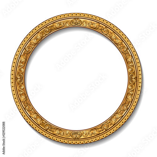 round frame gold color with shadow