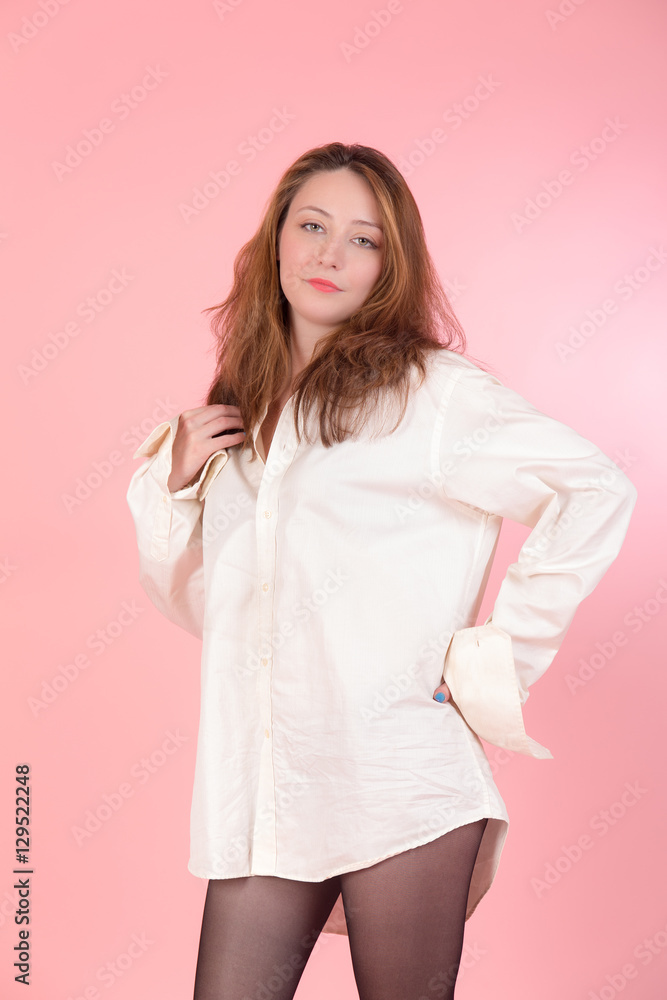Obraz premium girl in a white shirt