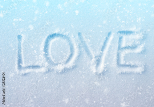 word "LOVE" in the fresh bl...