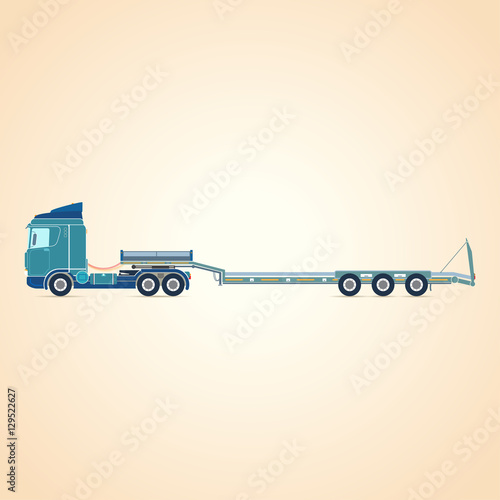 Tral. Three-axle tractor. Vector illustration