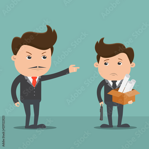 Employees getting fired by boss - Vector illustration