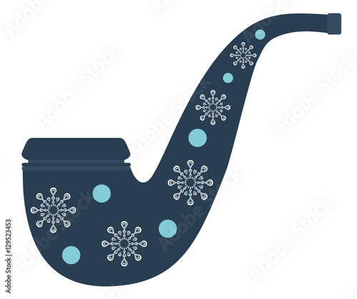 Christmas Smoking pipe. Flat style design.