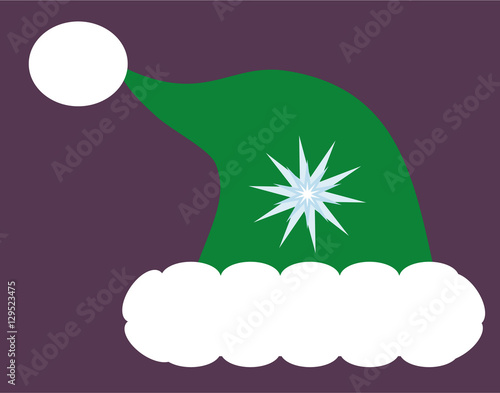 The elf hat on a white background. For masquerade and photography. Props for photography and masquerade parties. Isolated illustration. Flat style design. For scrapbooking