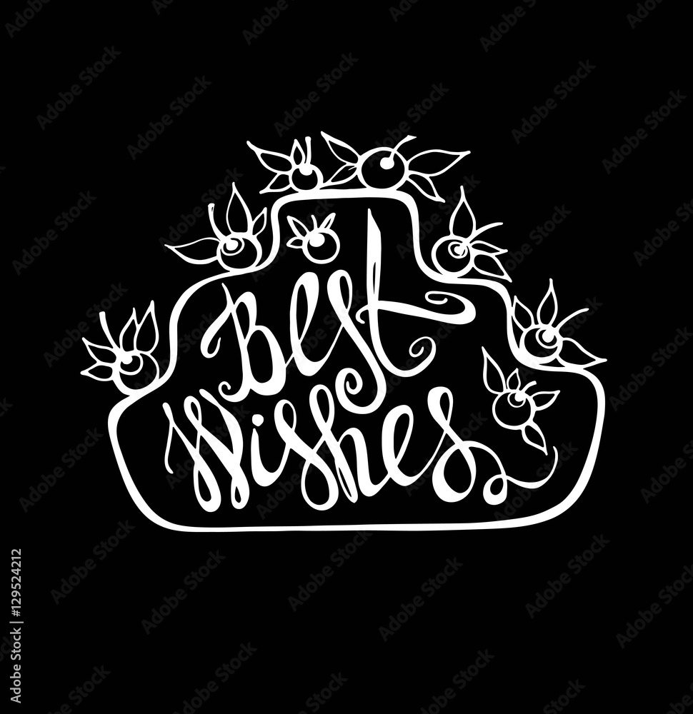 Best wishes lettering . Birthday card , congratulation card . Cake with berries. black and white vector illustration hand drawn.
Best wishes lettering . Birthday card , congratulation card . Cake with berries. black and white vector illustration hand drawn.