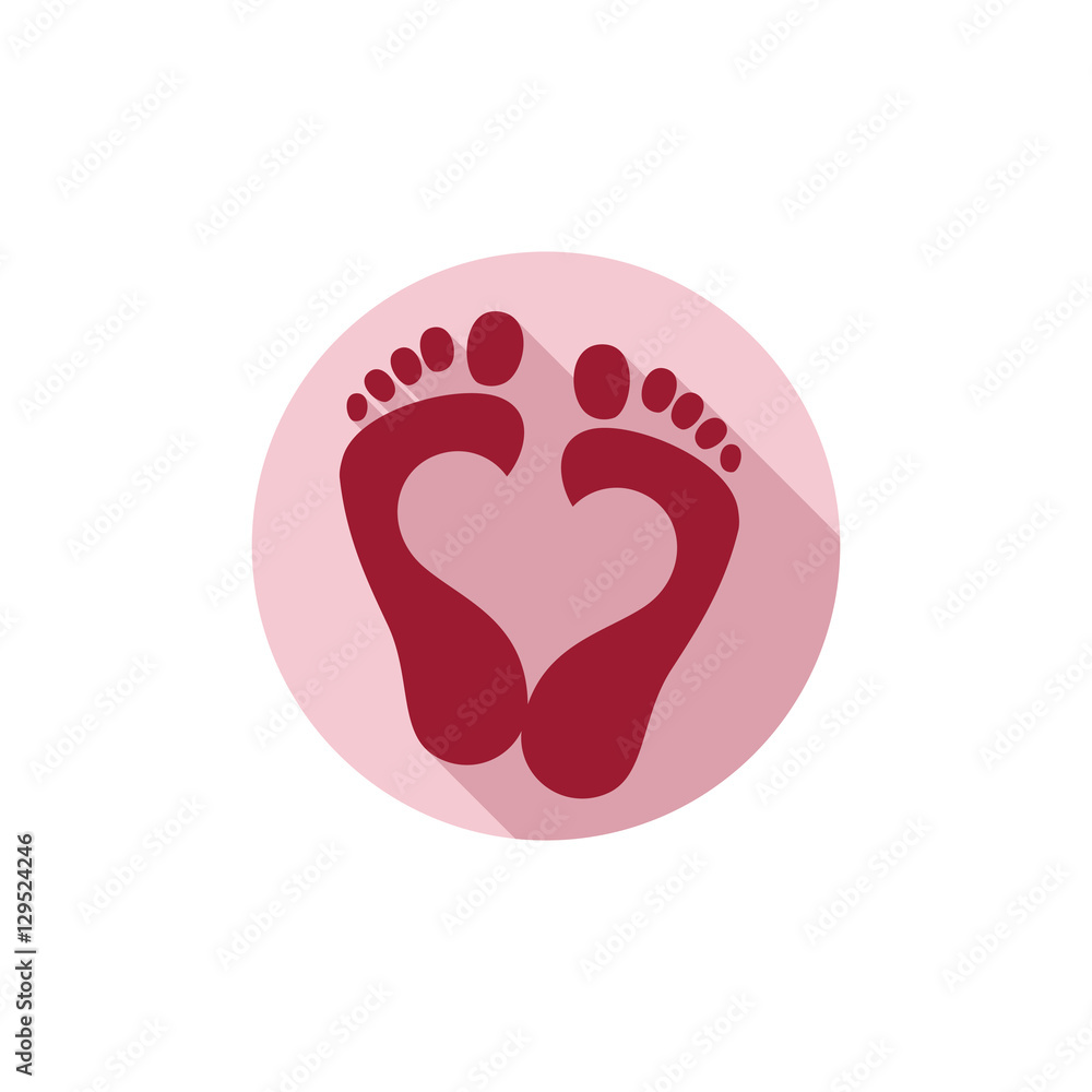 Love Heart Foot Print Footprint Footstep Logo Sign Love Heart Foot Print Footprint Footstep Logo Sign