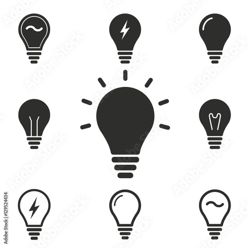 Lamp icon set.