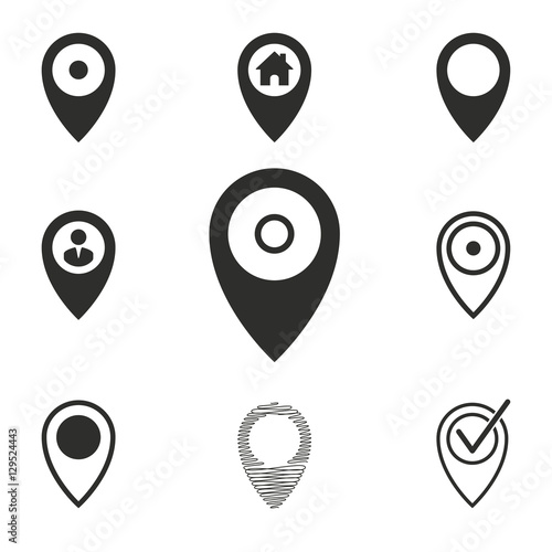 Map pin icon set.