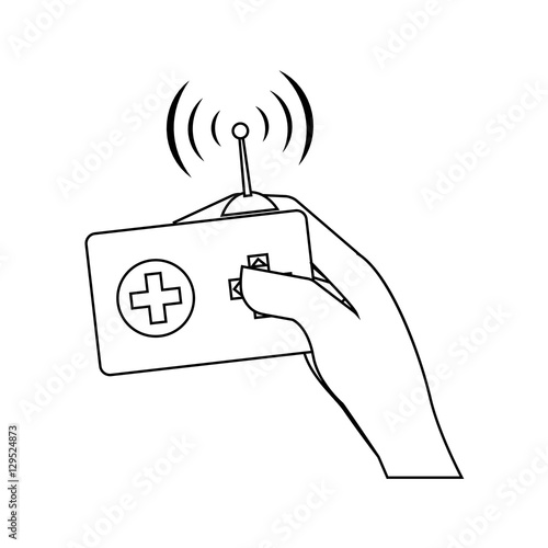 Drone robot technology icon vector illustration graphic design