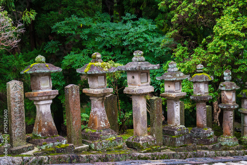 Stone lanterns in Kasuga-taisha shrine, Nara, Japan photo
