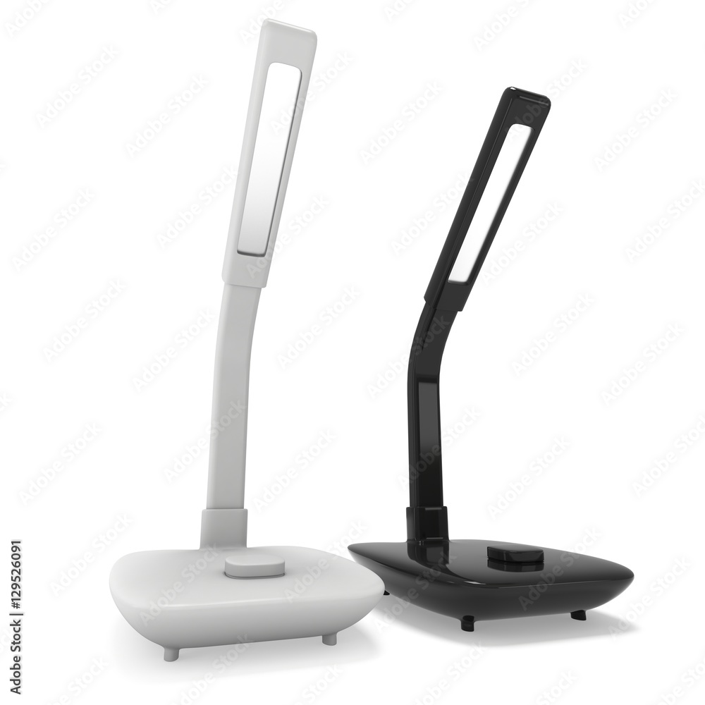 Led Sensor Desk Lamps. 3D render isolated on white background. Template for Object Presentation. Led Sensor Desk Lamps. 3D render isolated on white background. Template for Object Presentation.