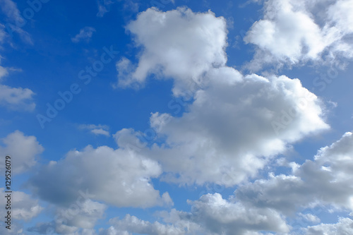 blue sky background with tiny clouds. natural photo background © pakoefoto