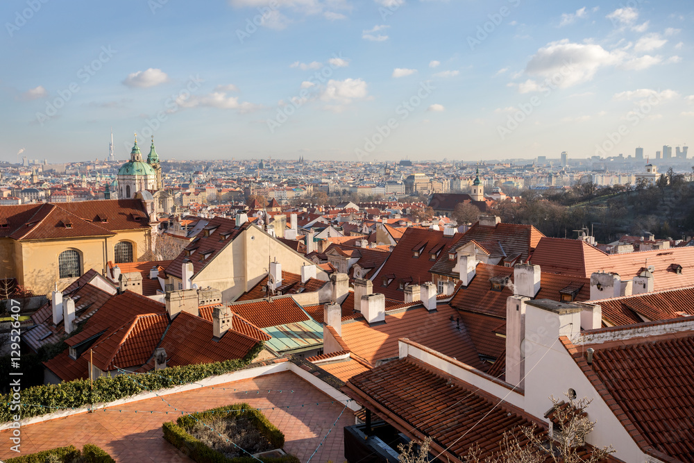 December advent Prague cityscape photo