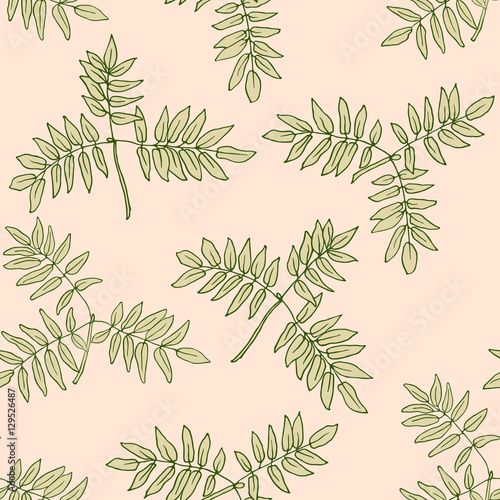 Vector seamless floral pattern with leaves. Abstract leaf texture  endless background. Seamless pattern can be used for wallpaper  pattern fills  web page background  surface textures.