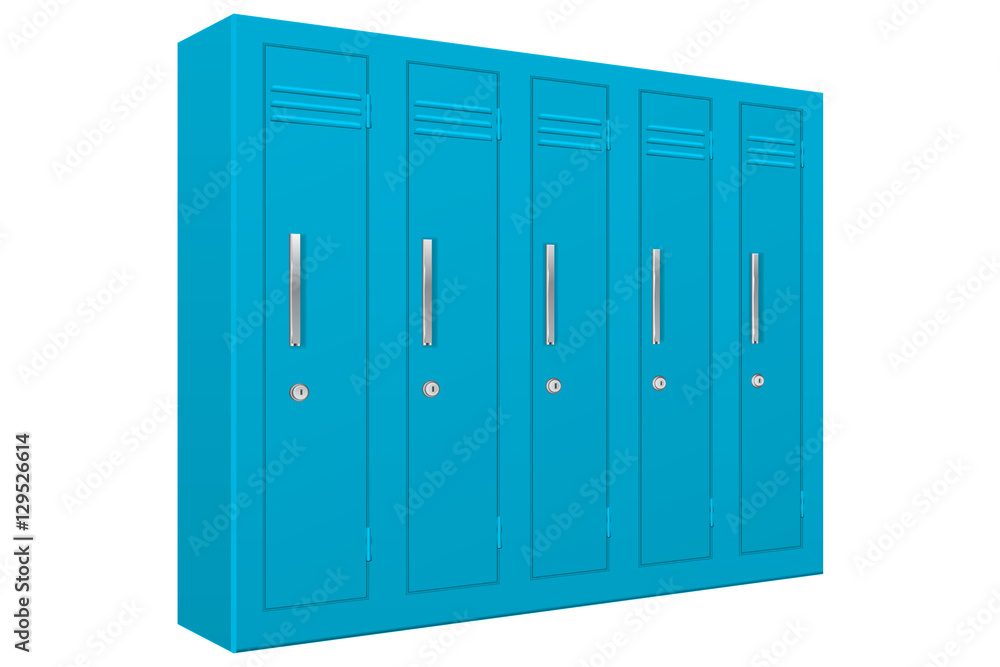 School lockers. Light blue 5 piece section School lockers. Light blue 5 piece section