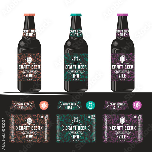 Set of templates label for craft beer