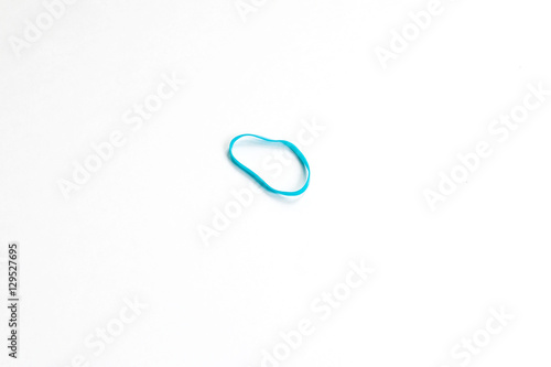 Blue Elastic Rubber Band (Ring) on white Background