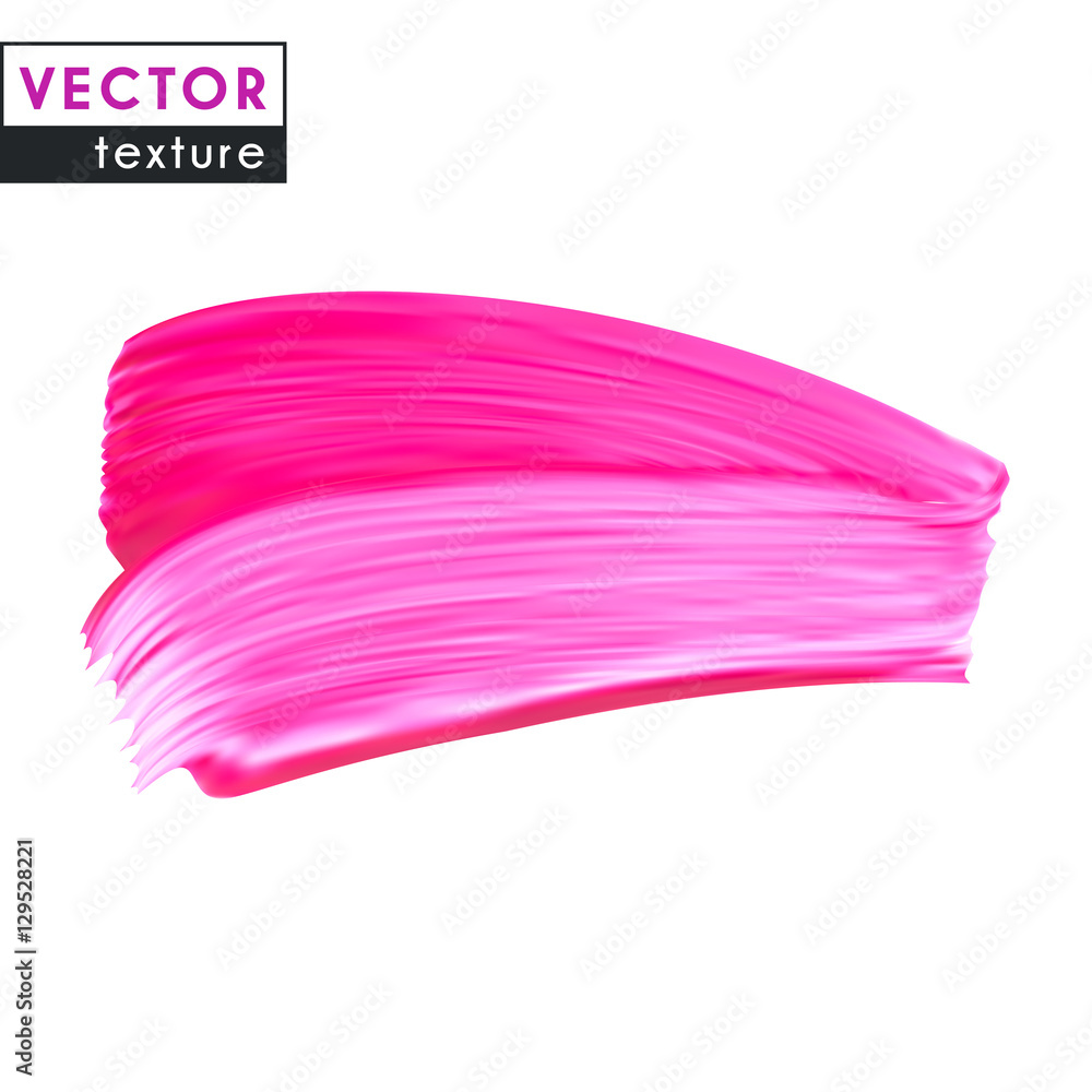 Pink vector smear on white background. Template makeup logo design ...