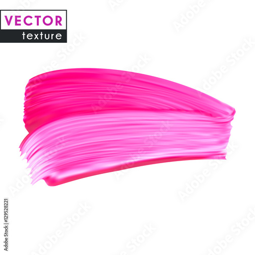 Pink vector smear on white background. Template makeup logo design