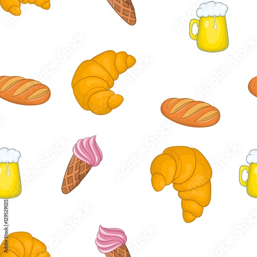Quick snack pattern. Cartoon illustration of quick snack vector pattern for web